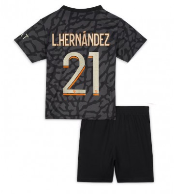 Paris Saint-Germain Lucas Hernandez #21 Tredje trøje Børn 2023-24 Kort ærmer (+ korte bukser)